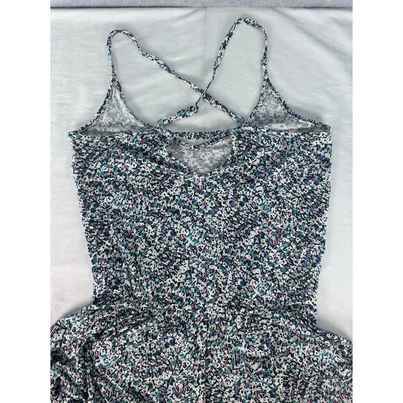 Roxy Juniors sz L Major Astract Floral Jersey Romper Cross Back Summer Beach - Picture 10 of 12